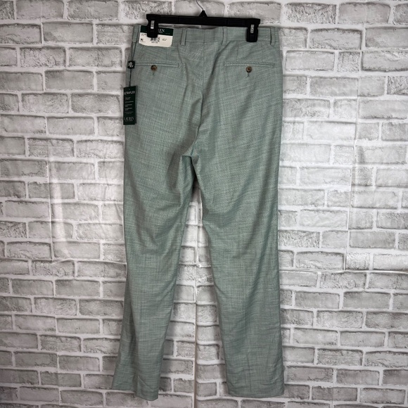 Lauren Ralph Lauren UltraFlex Light Green Scratched Dress Pants Mens 30 x 32 NWT - Picture 3 of 8